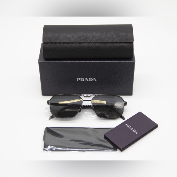 NEW PRADA PR58YS 1AB5S0 SUNGLASSES PRADA SPR 58Y BLACK UNISEX EYEWEAR PR 58YS - Picture 13 of 13